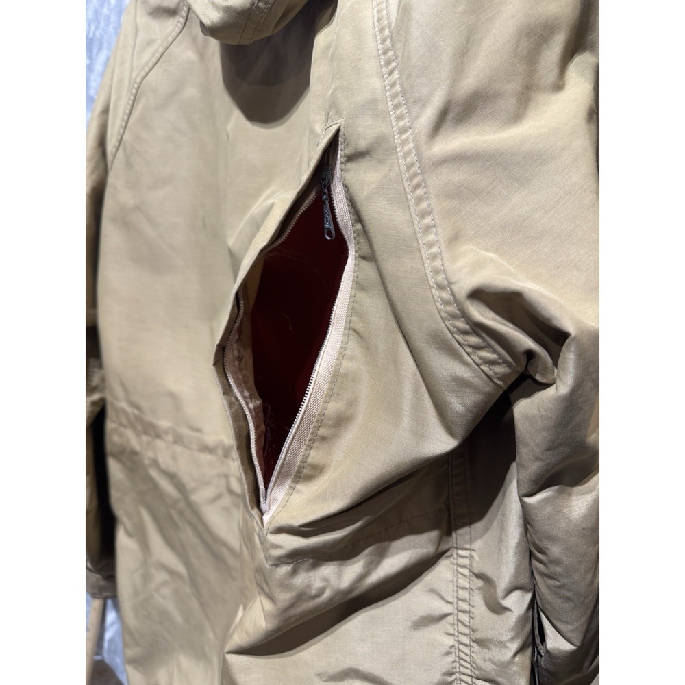 Woolrich Tan Utility Field Jacket Mens Medium Hooded Canvas Workwear USA - Picture 10 of 14